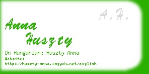 anna huszty business card